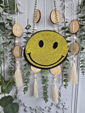 Rhinestone Smiley Face Crossbody Fanny Pack | Y2K Rave Festival Bag